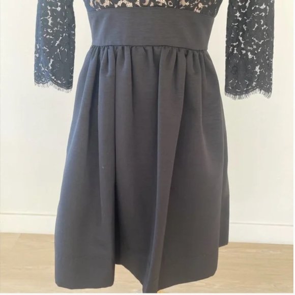 Eliza J Faille Scalloped Fit & Flare Lace Cocktail Black Dress | 2 - Picture 8 of 14